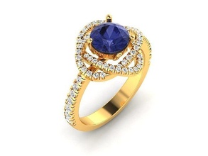 Frauen Ring Schmuck Juwel Gold druckbar Silber Ringe Engagement Solitär Diamant Luxus leuchtenden wertvoll 3d print model - Mito3D