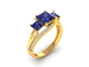 frauen ring schmuck juwel gold druckbar silber ringe engagement solitär diamant luxus leuchtenden wertvoll 3d print model - Mito3D
