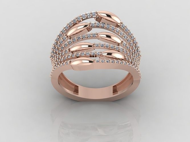 Frauen Ring Stein Ringe Solitär druckbar Diamant Hochzeit Engagement Juwel Schmuck 3D print model - Mito3D
