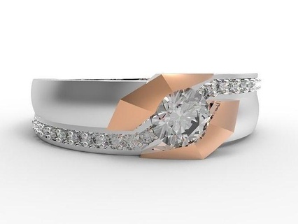 mujer anillo 001 joyería joya diamante oro plata anillos Boda compromiso brillante lujo libra esterlina 3d print model - Mito3D