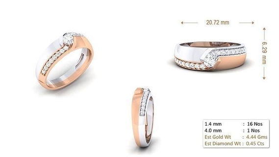 mulheres anel 005 ouro jóia joalheria prata imprimível diamante mulher moda Casamento solitário banda casal argolas 3d print model - Mito3D