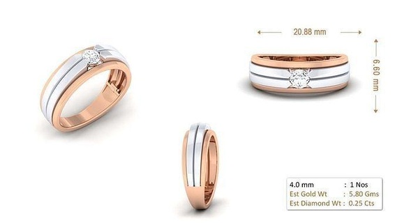 femmes bague 020 or bijou bijoux argent imprimable diamant femme mode mariage solitaire bande couple anneaux 3d print model - Mito3D
