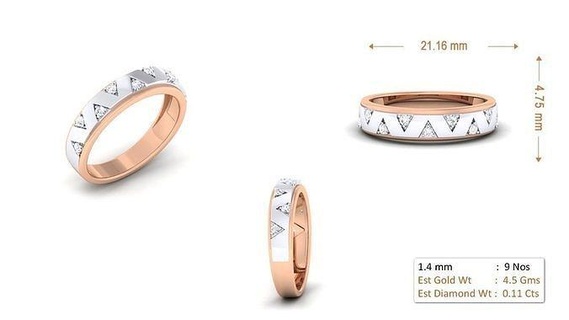 donne squillare 046 oro gioiello gioielleria argento stampabile diamante donna moda nozze solitario gruppo musicale coppia anelli 3d print model - Mito3D