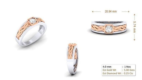 mulheres anel 056 ouro jóia joalheria prata imprimível diamante mulher moda Casamento solitário banda casal argolas 3d print model - Mito3D