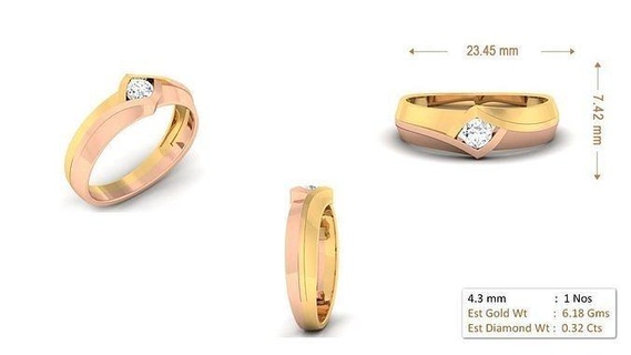 mulheres anel 089 ouro jóia joalheria prata imprimível diamante mulher moda Casamento solitário banda casal argolas 3d print model - Mito3D