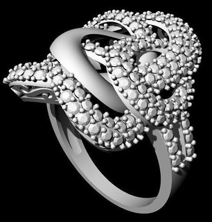 femmes bague 124 bijoux or diamant anneaux argent platine gemme brillant blanc luxe précieux mode 3d print model - Mito3D
