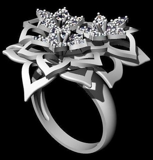 women ring 18 jewelry rings gold silver diamond platinum brilliant white jewellery precious luxury fashion 3d print model - Mito3D