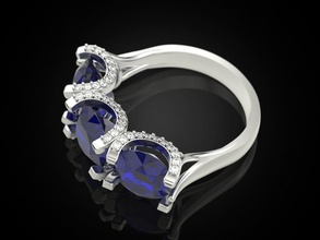 femmes anneau de 27 bijoux gem d'impression imprimable les anneaux la conception l'anneau joyau or mode printabl l'impression le prototypage d'argent mariage classique diamant 3d print model - Mito3D