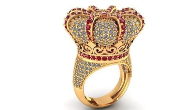 mulheres anel 29 coroa solteiro peça luz peso joalheria senhoras diamante Casamento imprimível luxo bandas EUA Canadá Europa cafajeste rubi safira argolas ouro 3d print model - Mito3D