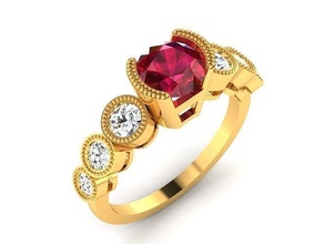 mulheres anel 3dm render joalheria banda feminino precioso casamento ouro imprimível diamante moda argolas massa coleção solitário noivado 3d print model - Mito3D