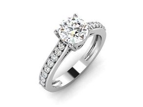 mujer anillo 3dm joyería joya banda Boda oro diamante aureola anillos abultar colección solitario compromiso 3d print model - Mito3D