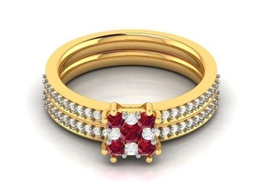 mujer anillo 3dm stl obj fbx detalles joyería joya banda boda oro diamante aureola anillos abultar colección solitario compromiso 3d print model - Mito3D