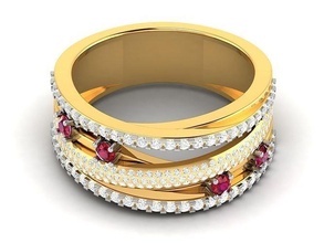 donne squillare 3dm stl obj fbx render dettagli gioielleria gruppo musicale womenring nozze oro diamante moda anelli massa collezione solitario fidanzamento 3d print model - Mito3D