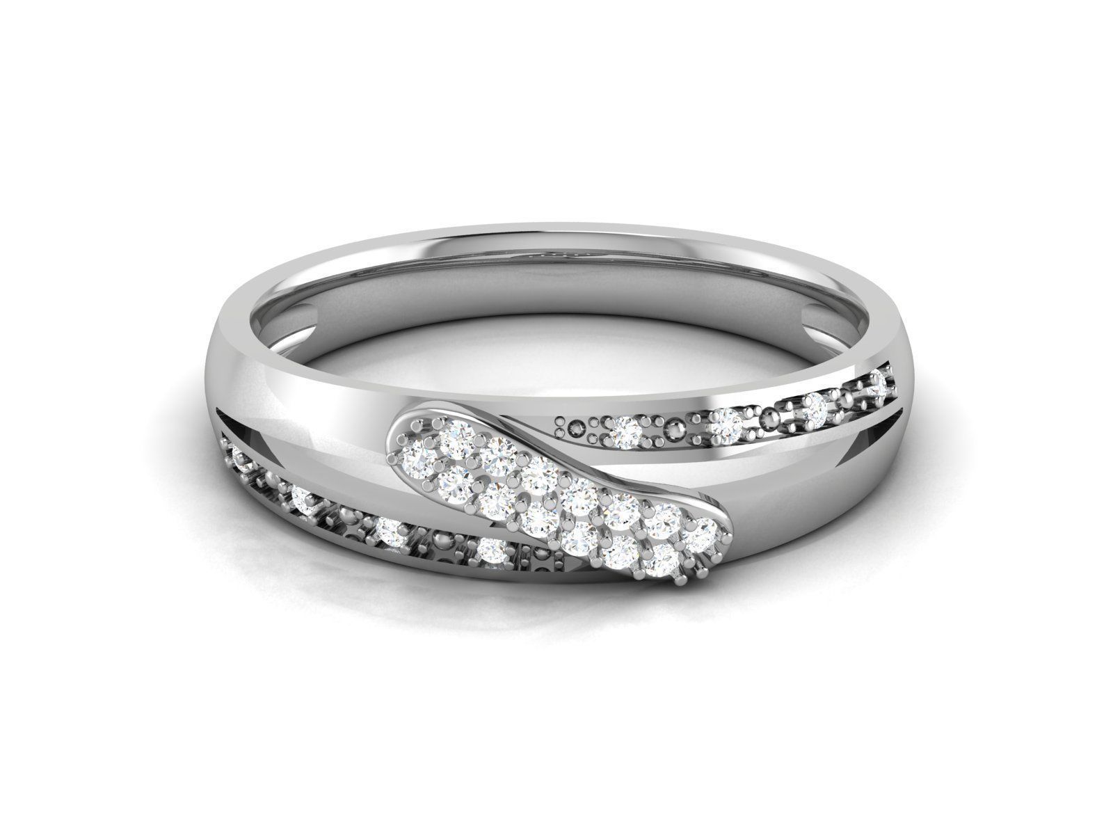 Frauen Ring 3dm stl Hochzeit druckbar Diamant Platin Ringe Sterling brillant Engagement Juwel Schmuck Silber Weiß Gold wertvoll 3D print model - Mito3D