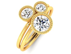 mujer anillo 3dm stl boda imprimible diamante platino anillos libra esterlina brillante compromiso joya joyería plata blanco oro precioso solitario 3d print model - Mito3D