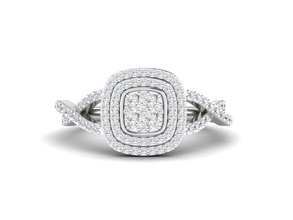 donne squillare 3dm stl render diamante stampabile platino anelli solitario sterlina brillante nozze Fidanzamento gioiello gioielleria argento bianca oro 3d print model - Mito3D