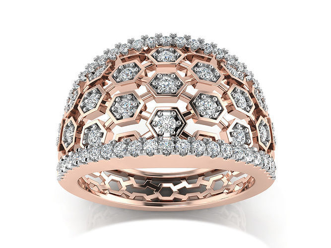 mujer anillo 3dm stl 3d impresión modelo anillos Boda joya compromiso joyería imprimible diamante plata oro libra esterlina blanco brillante 3D print model - Mito3D