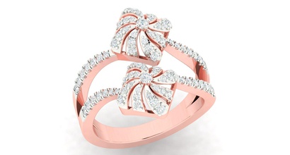 las mujeres anillo de 3dm stl procesamiento detalle la impresión 3d modelo joyería los anillos boda compromiso gem imprimible joya el diamante plata oro sterling blanco brillante 3d print model - Mito3D