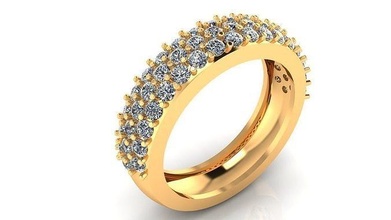 mujer anillo 40 sencillo estilo diamante ring banda joyería joya señoras anillos oro Moda solitario Boda compromiso imprimible lujo bandas Estados Unidos Canadá Europa canalla 3d print model - Mito3D