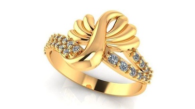 mujer anillo 43 sencillo alas estilo diamante joyería joya señoras anillos oro Moda solitario Boda compromiso imprimible lujo bandas Estados Unidos Canadá Europa 3d print model - Mito3D