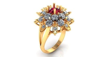 mujer anillo 45 diamante cortar aureola marquesa joyería joya señoras anillos oro Moda solitario Boda compromiso imprimible lujo bandas Estados Unidos Canadá Europa canalla 3d print model - Mito3D