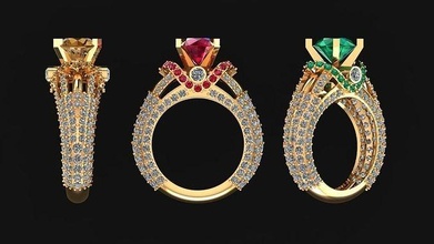 frauen ring 48 einzigartig diamant solitär engagement schmuck damen ringe gold mode hochzeit druckbar luxus bands usa kanada europa cad rubin saphir wertvoll 3d print model - Mito3D