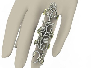 femmes anneau de 4 pièces l'anneau des morceaux femme la mode conception joyau bijoux imprimable d'argent hommes or gem le diamant vecteur 14 18 les anneaux 3d print model - Mito3D