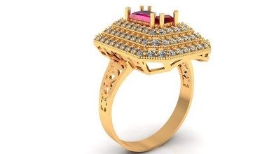 mujer anillo 57 pirámide radiante diamante compromiso joyería joya señoras anillos oro Moda solitario Boda imprimible lujo bandas Estados Unidos Canadá Europa canalla 3d print model - Mito3D