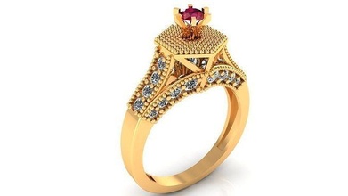 mujer anillo 66 solitario diamante cortar compromiso joyería joya señoras anillos oro Moda Boda imprimible lujo bandas Estados Unidos Canadá Europa canalla 3d print model - Mito3D