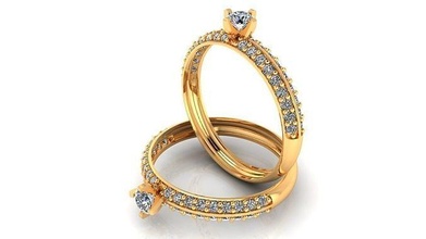 mujer anillo 77 sencillo solitario diamante compromiso joyería joya señoras anillos oro Moda Boda imprimible lujo bandas Estados Unidos Canadá Europa canalla 3d print model - Mito3D