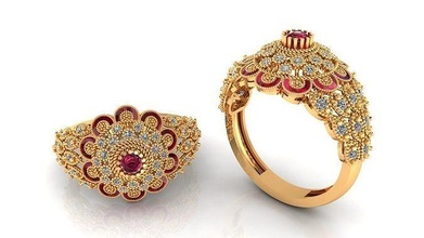 mujer anillo 86 antiguo estilo esmalte diamante Boda joyería joya señoras anillos oro Moda solitario compromiso imprimible lujo bandas Estados Unidos Canadá Europa 3d print model - Mito3D