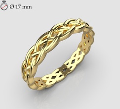 women ring binding size 17 mm jewerly rope gold printable engagement wedding lung fashion beauty female rings luxury woman jewelry decoration precious shining 3d print model - Mito3D