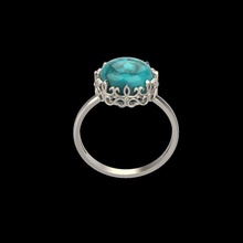women ring cabochon 3dm stl vintage fashion beauty gem gold jewel jewelry jewellery silver stone vintag sapphire apparel ruby turquoise rings 3d print model - Mito3D