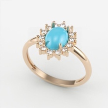 mujer anillo cabujón gemas 3dm stl clásico anillos joyería joya oro plata imprimible diamante moda diamantes capital solitario 3d print model - Mito3D
