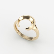 mujer anillo creciente 3dm stl luna imprimible joyería joya enganchar media oro plata boda compromiso moda belleza vendimia capital anillos 3d print model - Mito3D