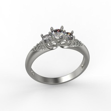 solitario boda compromiso mujer anillo diamantes 3dm stl diamante joya oro joyería imprimible plata roca brillante moda anillos 3d print model - Mito3D