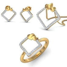 femmes bague boucle d'oreille pendentif ensemble 3dm stl rendre diamant bijoux anneaux hommes double engagement mariage bijou or argent bracelet Collier boucles d'oreilles 3d print model - Mito3D