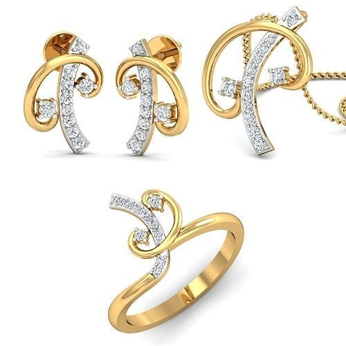Frauen Ring Ohrring Anhänger einstellen 3dm stl Korea Diamant Ohrringe Schmuck Gold Frau Silber Hochzeit Armband Halsketten Nashorn Zubehörteil Juwel 3D print model - Mito3D