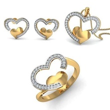mulheres anel brinco pingente conjunto 3dm stl render joalheria luxo elegante gema ouro prata Casamento diamante pulseira colares rinoceronte acessório beleza moda Projeto 3d print model - Mito3D