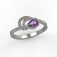 women ring gems 3dm stl design diamond engagement gem gold jewel jewelry jewellery printable silver stone wedding rings 3d print model - Mito3D