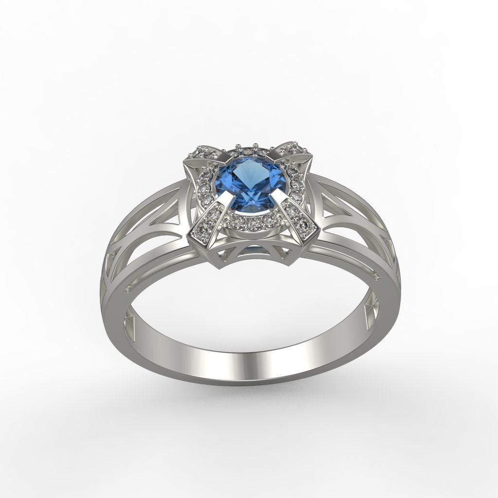 women ring gems 3dm stl cad diamond engagement gem gold jewel jewelry jewellery printable silver stone wedding rings 3D print model - Mito3D