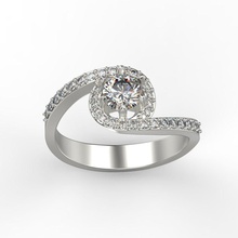 las mujeres anillo de gemas 3dm stl imprimible brillante diamante el compromiso gem oro joya la joyería plata diamantes joyas del piedra gema boda carat los anillos 3d print model - Mito3D