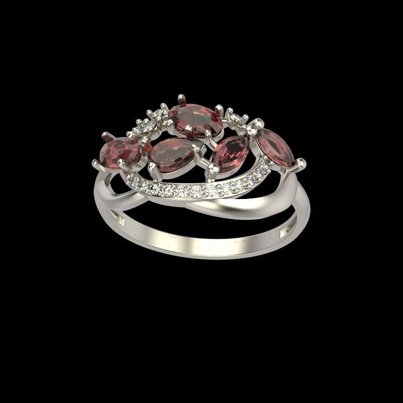 women ring gems diamonds 3dm 3d print model stl brilliant diamond engagement gem gold jewel jewelry jewellery silver stone wedding ruby rings 3D print model - Mito3D