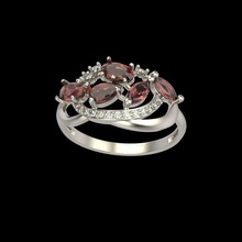 mujer anillo gemas diamantes 3dm 3d impresión modelo stl brillante diamante compromiso joya oro joyería plata roca boda rubí anillos 3d print model - Mito3D