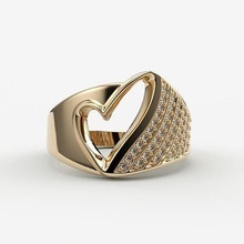 frauen ring herz 3dm stl symbol schmuck valentinstag liebe silber druckbar schmuckkapital frauenring gold juwel hochzeit ringe 3d print model - Mito3D