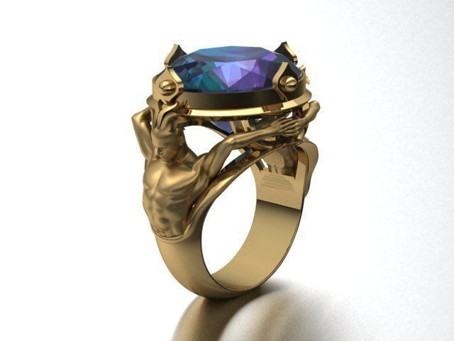 women ring no 03 jewelry man girl jewel gold silver fashion beauty printable face gem female sterling shayeste design print rhino sculpt zbrush anatomy rings 3D print model - Mito3D