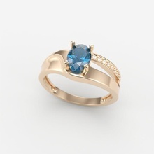 mujer anillo oval cortar joya 3dm stl anillos gemas joyería oro plata imprimible diamante Boda compromiso brillante Moda 3d print model - Mito3D