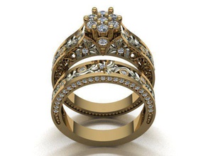 Damen-ring-drucken-Modell gold Schmuck Silber ring diamond bedruckbar ist Juwel engagement Diamant-ring engagem Blume set Mode-Schönheit cad sterling Hochzeit solitaire rhino shayeste Ringe 3d print model - Mito3D