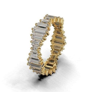 mujer anillo redondo junquillo piedras 05 joyería joya anillos Boda compromiso banda diamante solitario plata brillante Moda deshierbe 3d print model - Mito3D