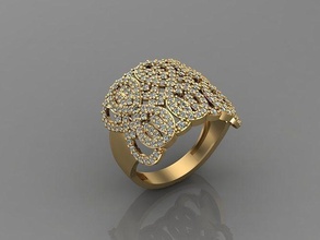 mujer anillo roca 3dm mezcla impresión modelo diamantes oro anillos joyería joya diseño plata imprimible moderno moda fusión cuadrícula belleza arte libra esterlina brillante 3d print model - Mito3D